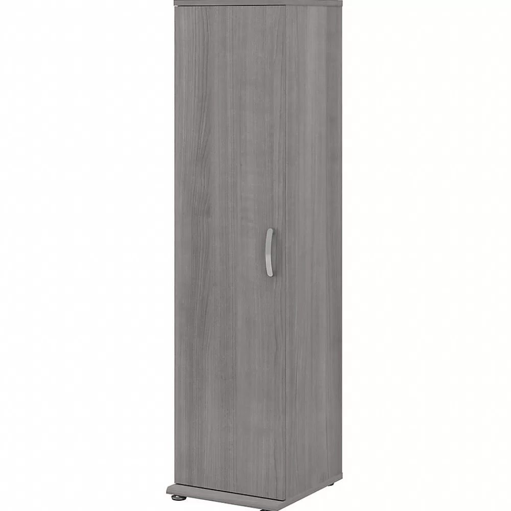 Bush Business Furniture Universal 62" Tall Narrow Storage Cabinet with Door and 3 Shelves, Platinum Gray (UNS116PG) Shop
