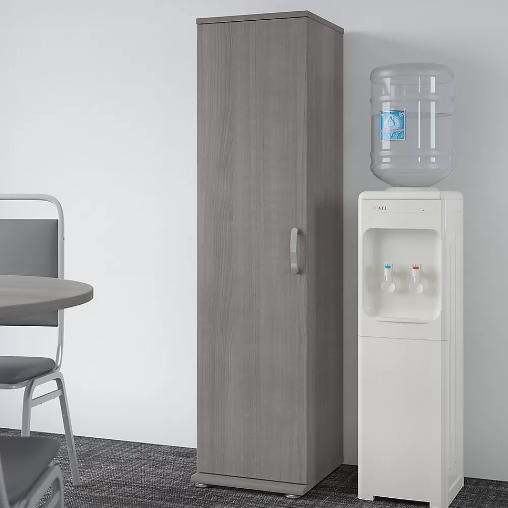 Bush Business Furniture Universal 62" Tall Narrow Storage Cabinet with Door and 3 Shelves, Platinum Gray (UNS116PG) Shop