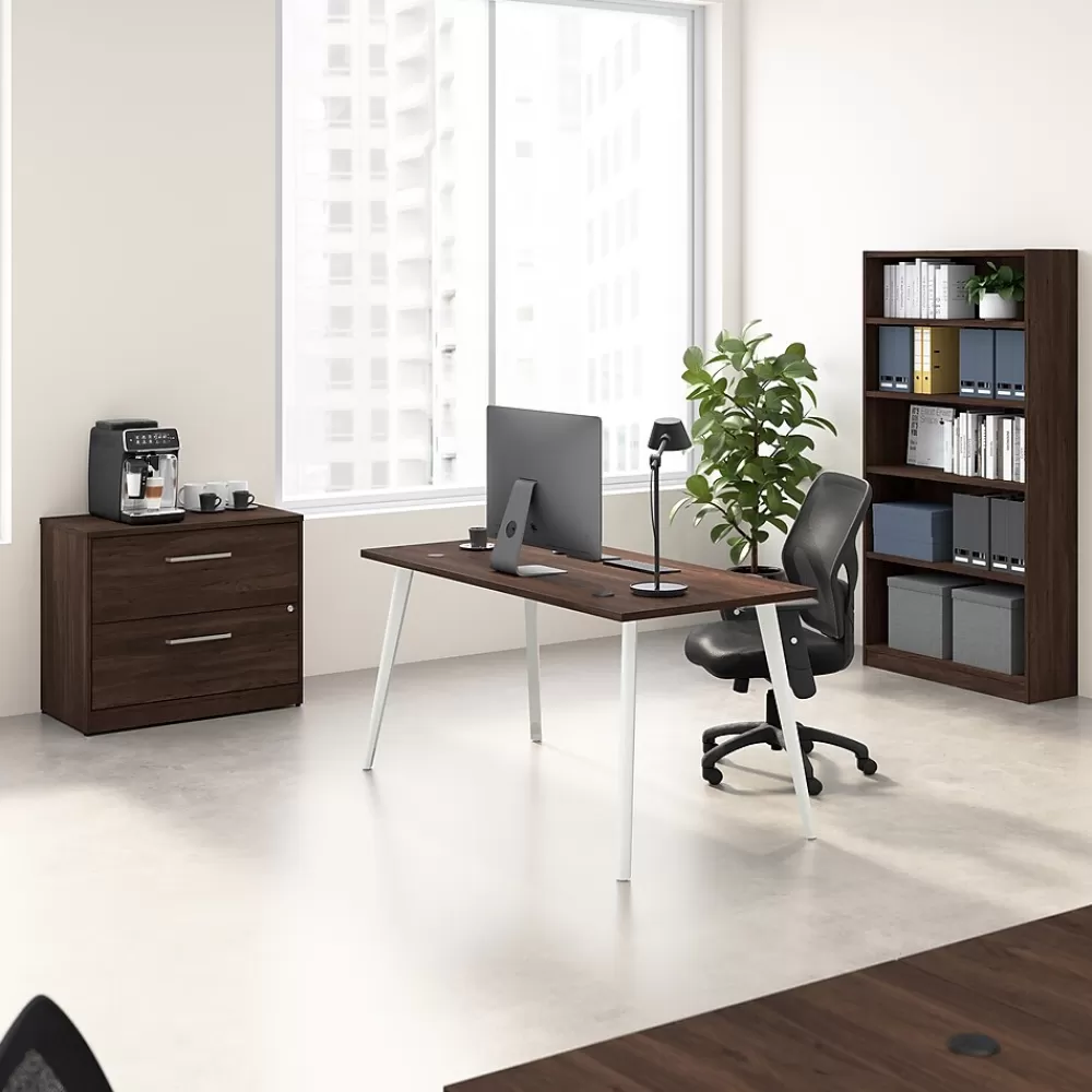 Bush Business Furniture Vista 2 Drawer File Cabinet, Black Walnut (VSF136BWSU) Clearance