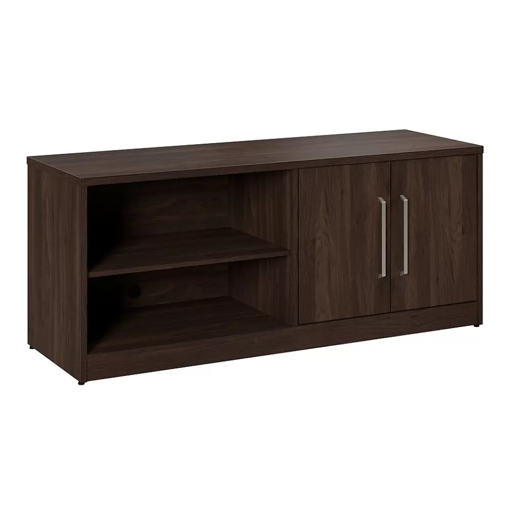 Bush Business Furniture Vista Low Storage Cabinet with Doors and Shelves, Black Walnut (VSS160BW) Cheap