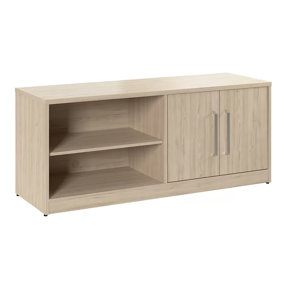 Bush Business Furniture Vista Low Storage Cabinet with Doors and Shelves, Natural Elm (VSS160NE) Outlet
