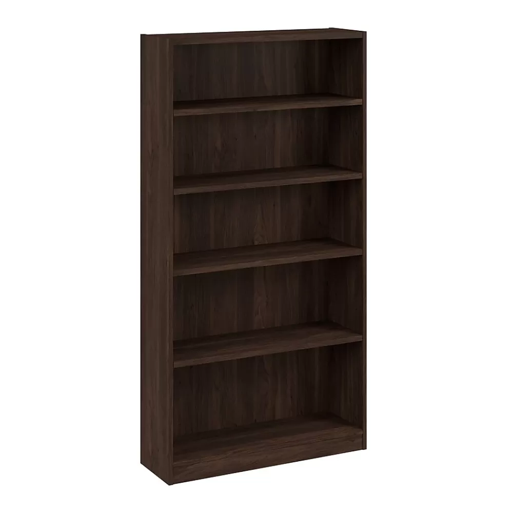 Bush Business Furniture Vista Tall 5 Shelf Bookcase, Black Walnut (VSB12453-Z) Online