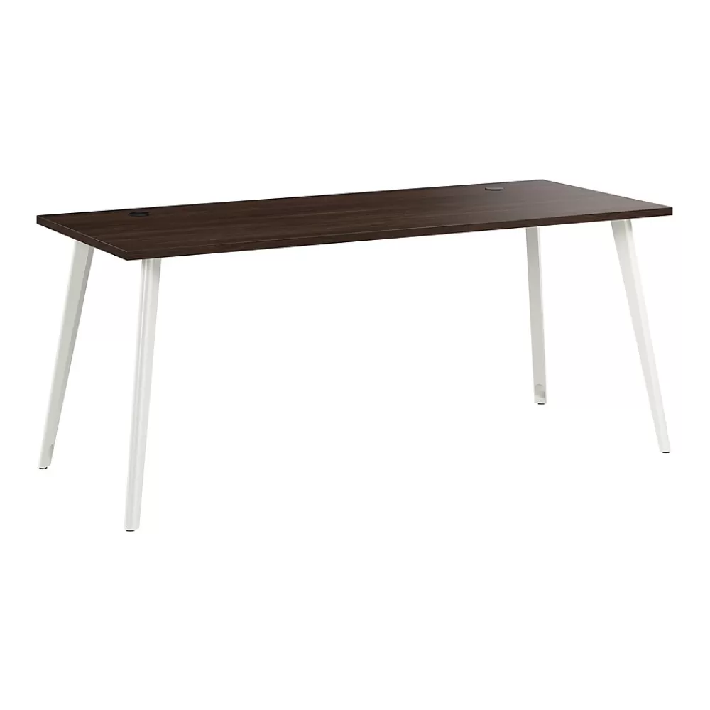 Bush Business Furniture Vista 72"W Computer Desk, Black Walnut (VSD172BW) Fashion