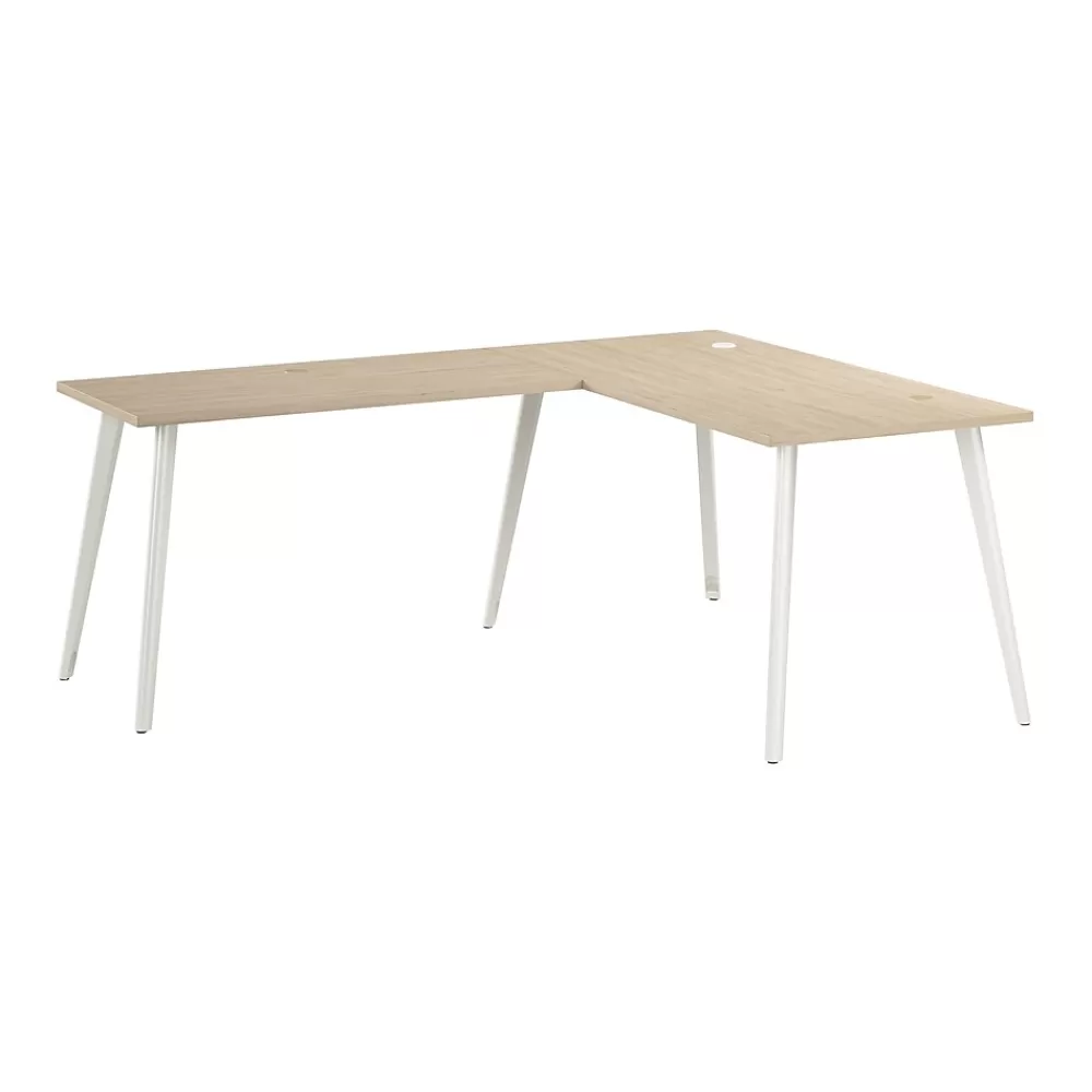 Bush Business Furniture Vista 60"W L Shaped Desk, Natural Elm (VST004NE) Best Sale