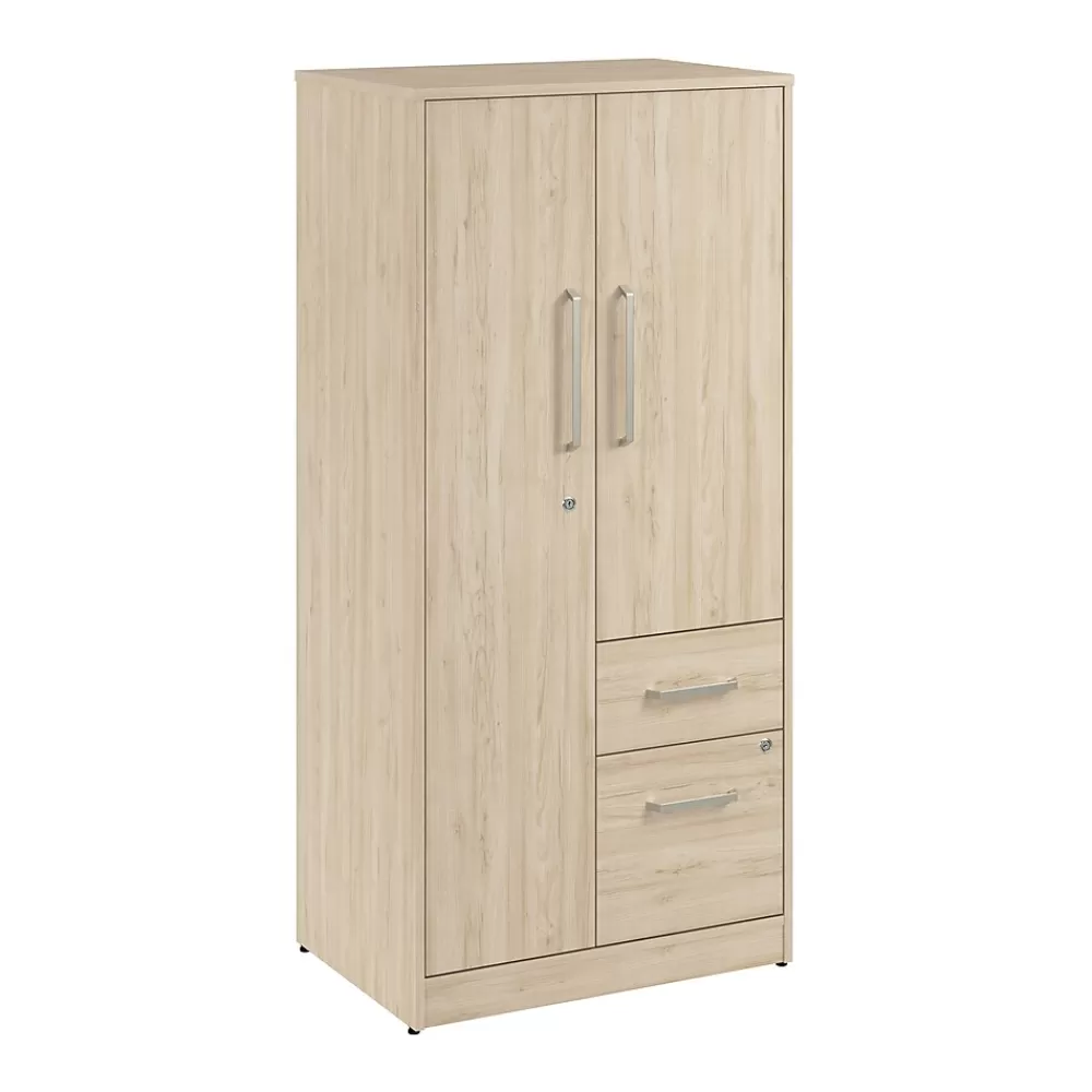 Bush Business Furniture Vista Wardrobe Cabinet with Drawers, Natural Elm (VSS130NEK) Fashion