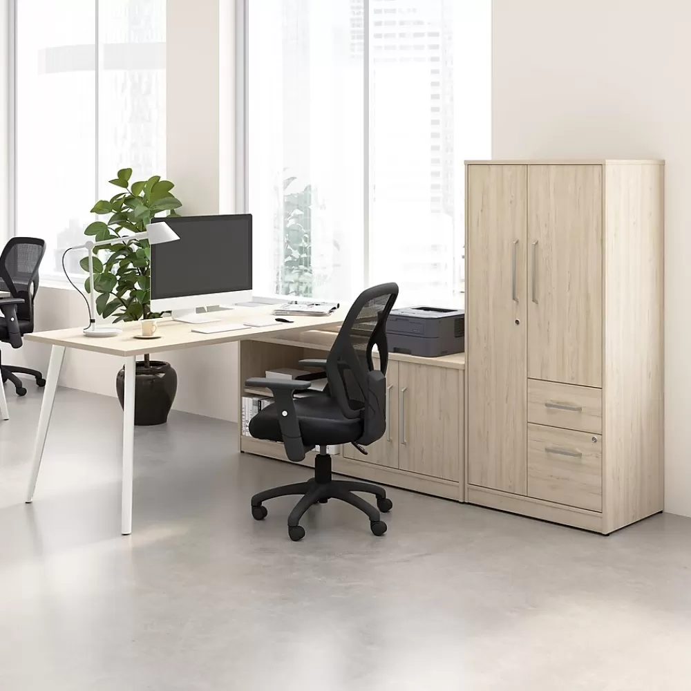 Bush Business Furniture Vista Wardrobe Cabinet with Drawers, Natural Elm (VSS130NEK) Fashion