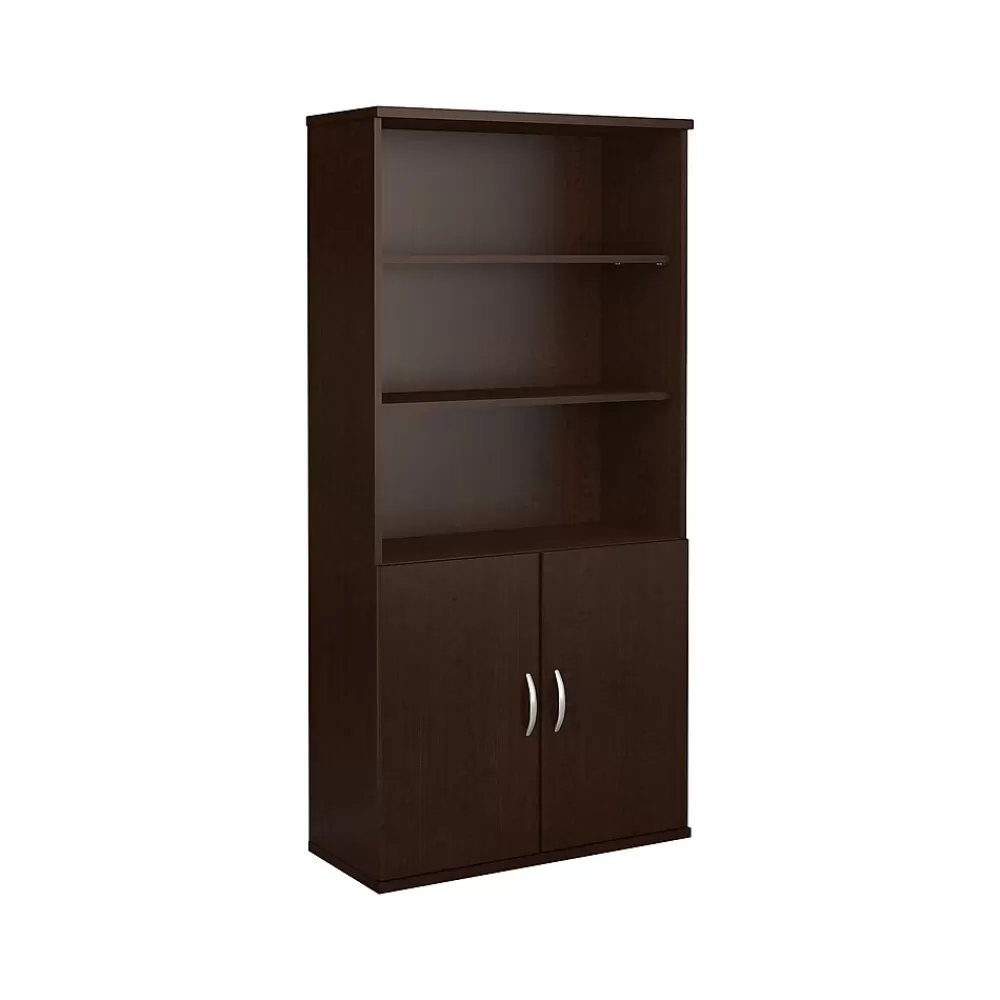 Bush Business Furniture Westfield 72.8"H 5-Shelf Bookcase with Adjustable Shelves, Wood (SRC103MR) Mocha Cherry Hot