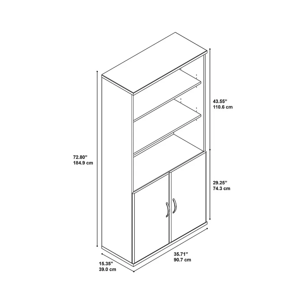 Bush Business Furniture Westfield 72.8"H 5-Shelf Bookcase with Adjustable Shelves, Wood (SRC103MR) Mocha Cherry Hot