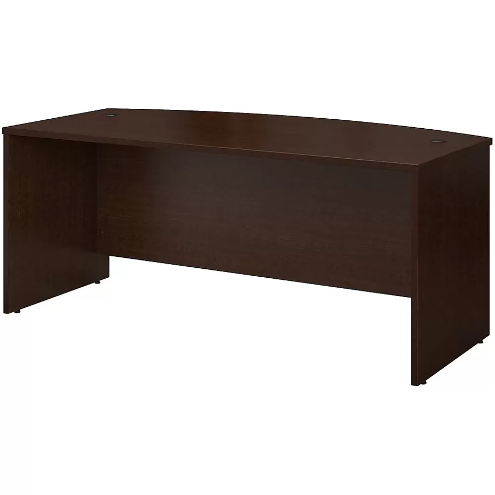 Bush Business Furniture Westfield 72"W Bow Front Desk, Mocha Cherry (WC12946) Best