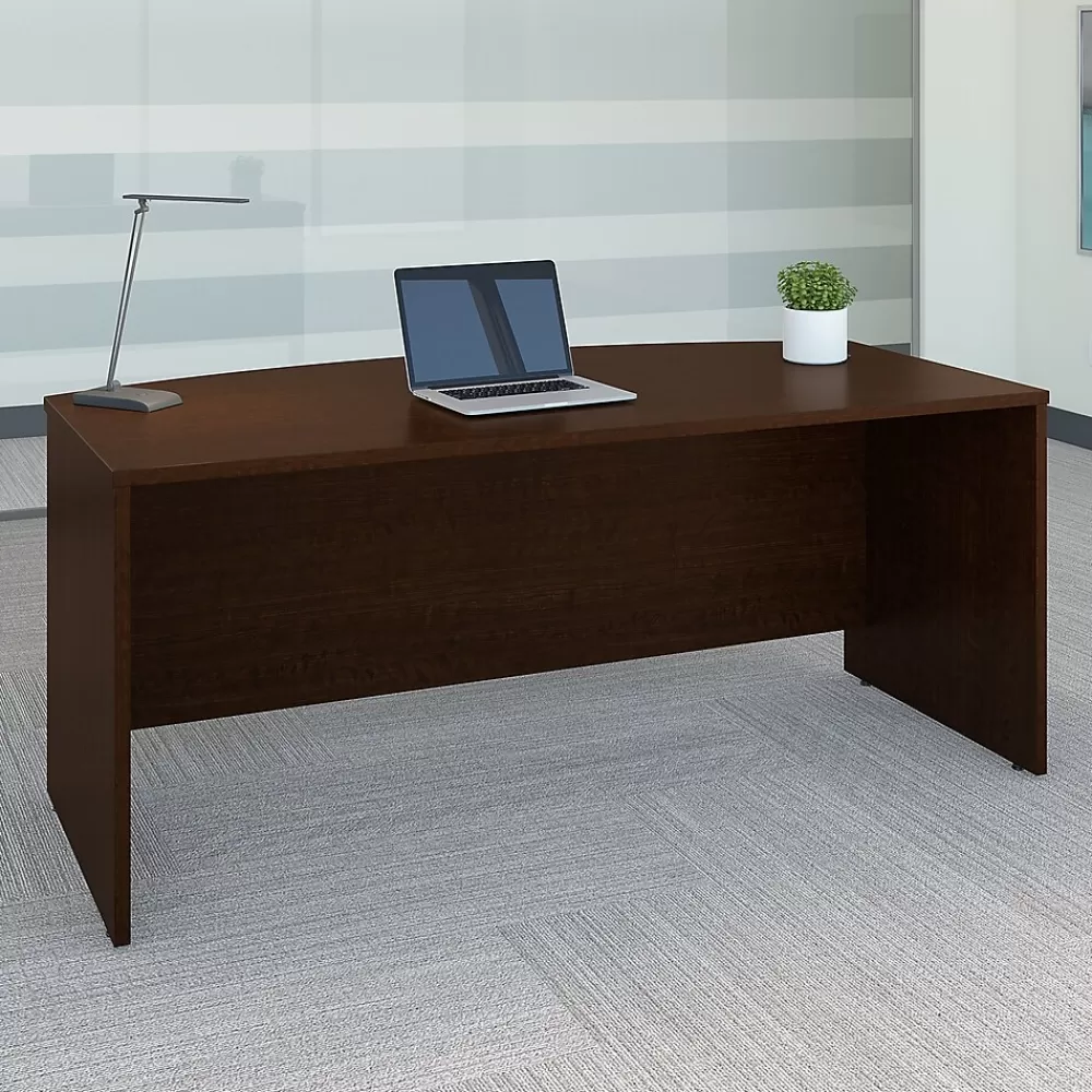 Bush Business Furniture Westfield 72"W Bow Front Desk, Mocha Cherry (WC12946) Best