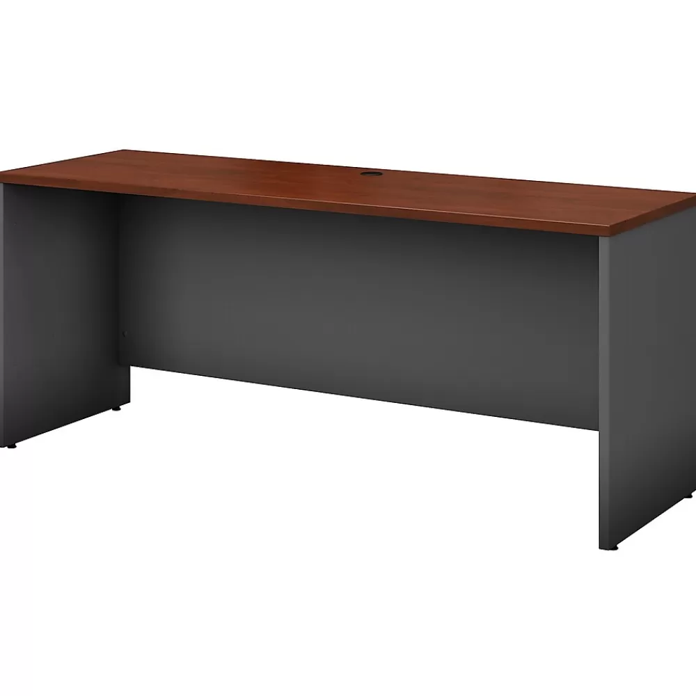 Bush Business Furniture Westfield 72"W Credenza Desk, Hansen Cherry/Graphite Gray (WC24426) New