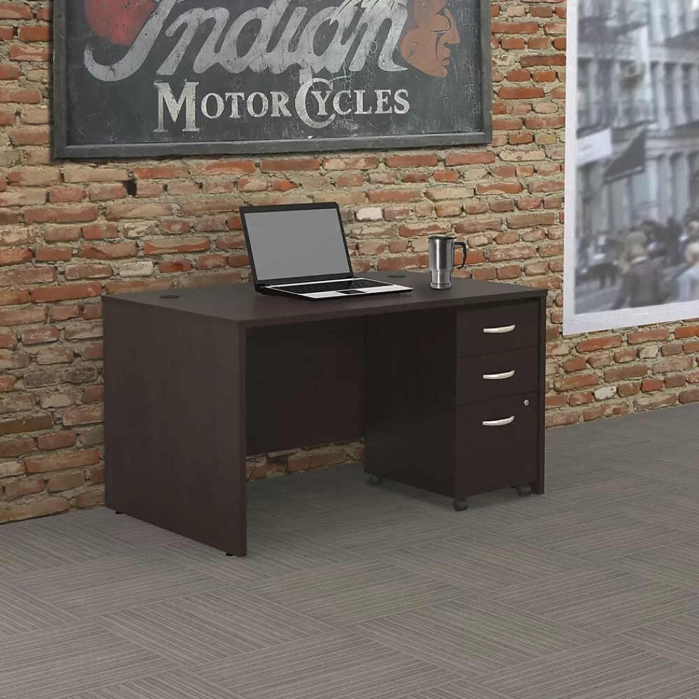 Bush Business Furniture Westfield 48W Desk with Pre-Assembled 3Dwr Mobile Pedestal, Mocha Cherry Discount