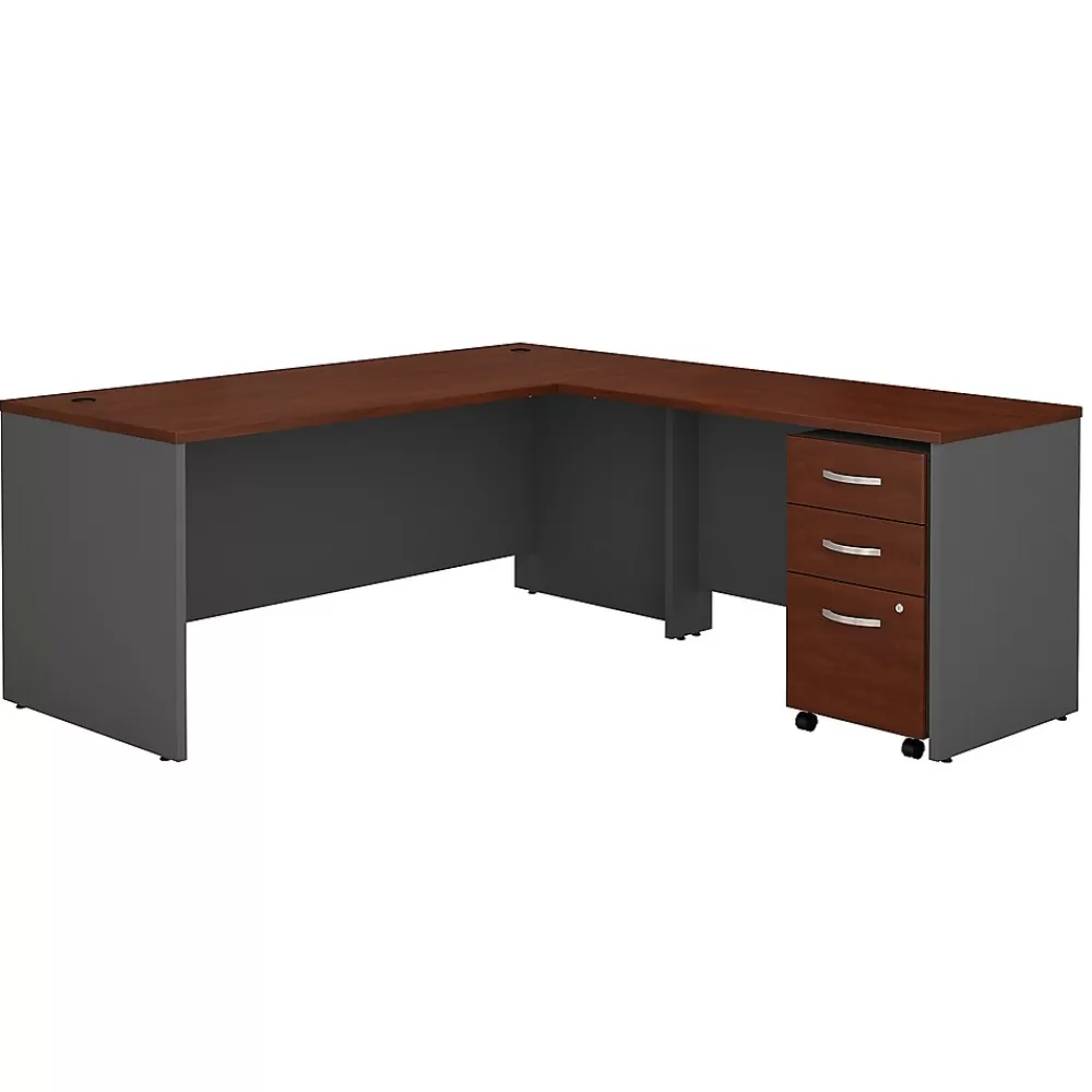 Bush Business Furniture Westfield 72W L Shaped Desk with 48W Return and Mobile File Cabinet, Hansen Cherry (SRC001HCSU) Hansen Cherry/Graphite Discount