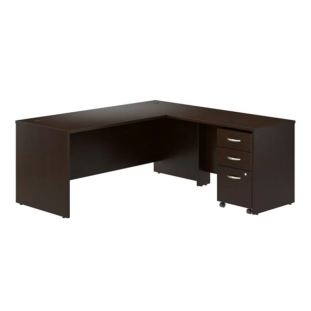 Bush Business Furniture Westfield 72"W L Shaped Desk with 42W Return and Mobile File Cabinet, Mocha Cherry (SRC166MRSU) Fashion