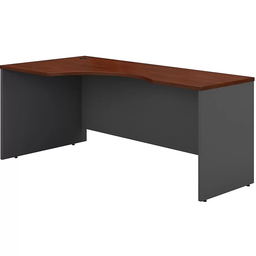 Bush Business Furniture Westfield 72"W Left Handed Corner Desk, Hansen Cherry/Graphite Gray (WC24432) Cheap