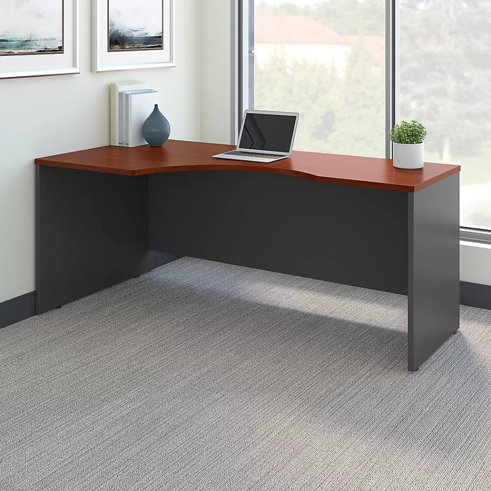 Bush Business Furniture Westfield 72"W Left Handed Corner Desk, Hansen Cherry/Graphite Gray (WC24432) Cheap