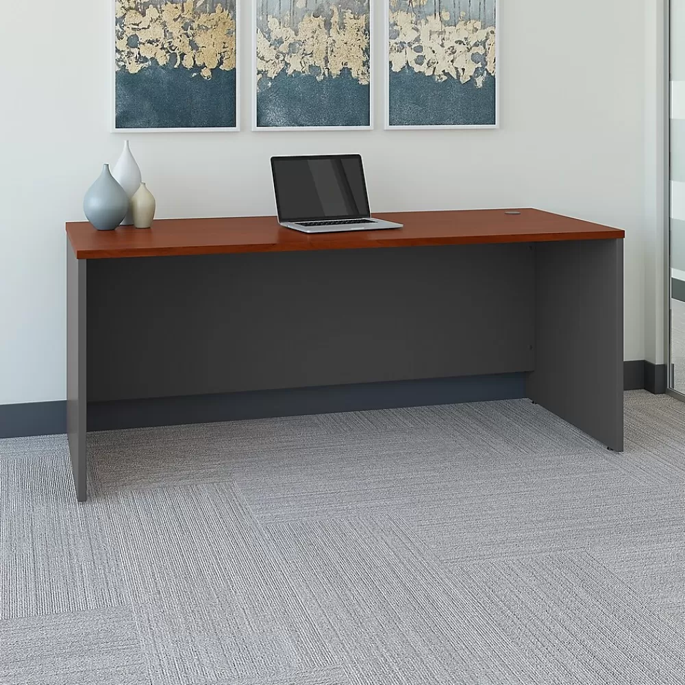 Bush Business Furniture Westfield 72"W Office Desk, Gray (WC24436) Hansen Cherry/Graphite Flash Sale