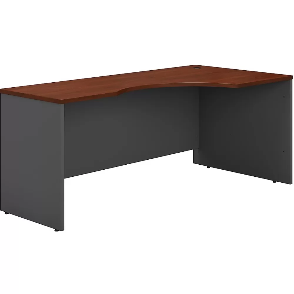 Bush Business Furniture Westfield 72"W Right Handed Corner Desk, Hansen Cherry/Graphite Gray (WC24423) Sale