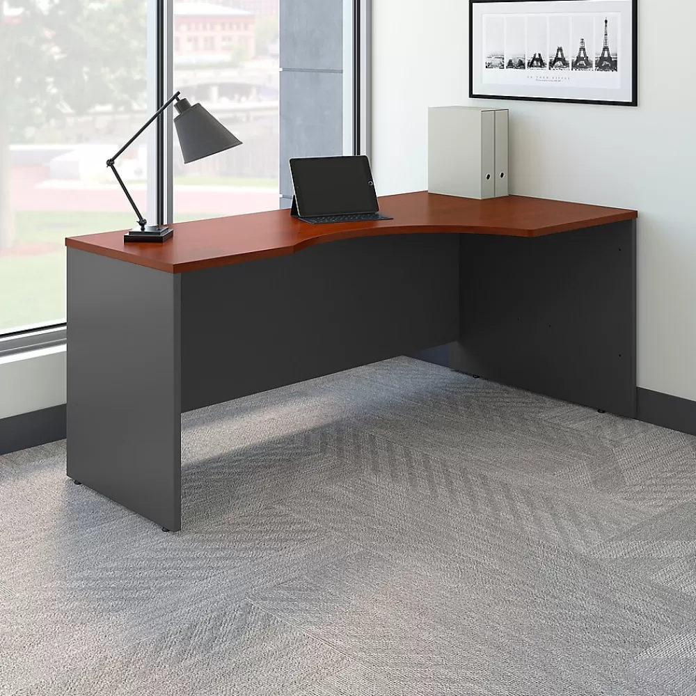 Bush Business Furniture Westfield 72"W Right Handed Corner Desk, Hansen Cherry/Graphite Gray (WC24423) Sale
