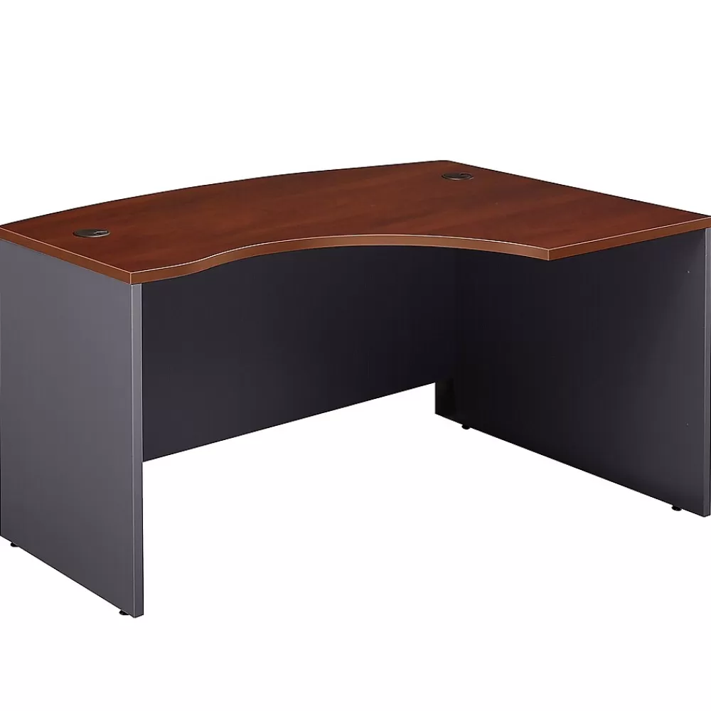 Bush Business Furniture Westfield 60"W Right Handed L Bow Desk, Gray (WC24422) Hansen Cherry/Graphite Clearance