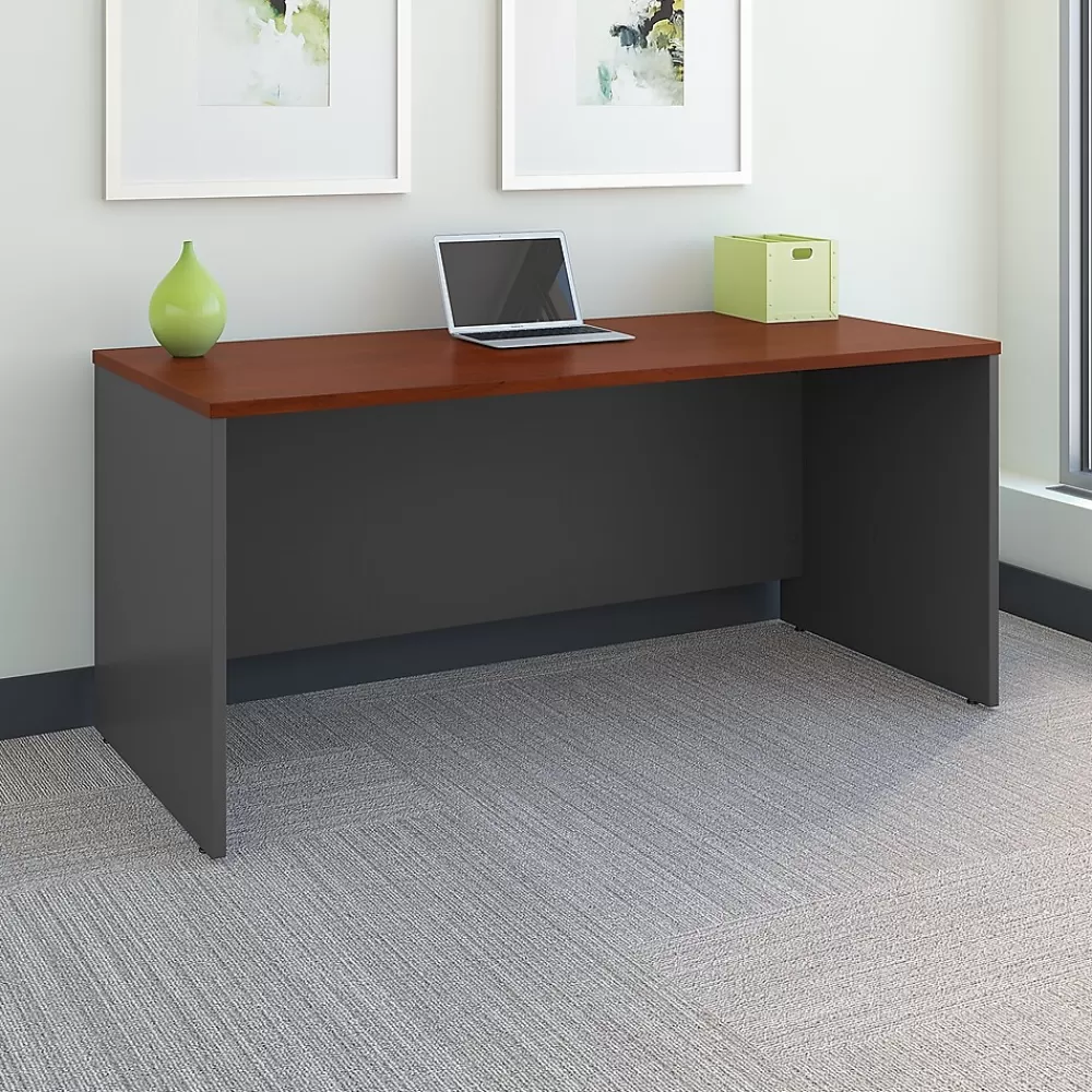 Bush Business Furniture Westfield 66W x 30D Office Desk, Hansen Cherry/Graphite Gray (WC24442A) Sale