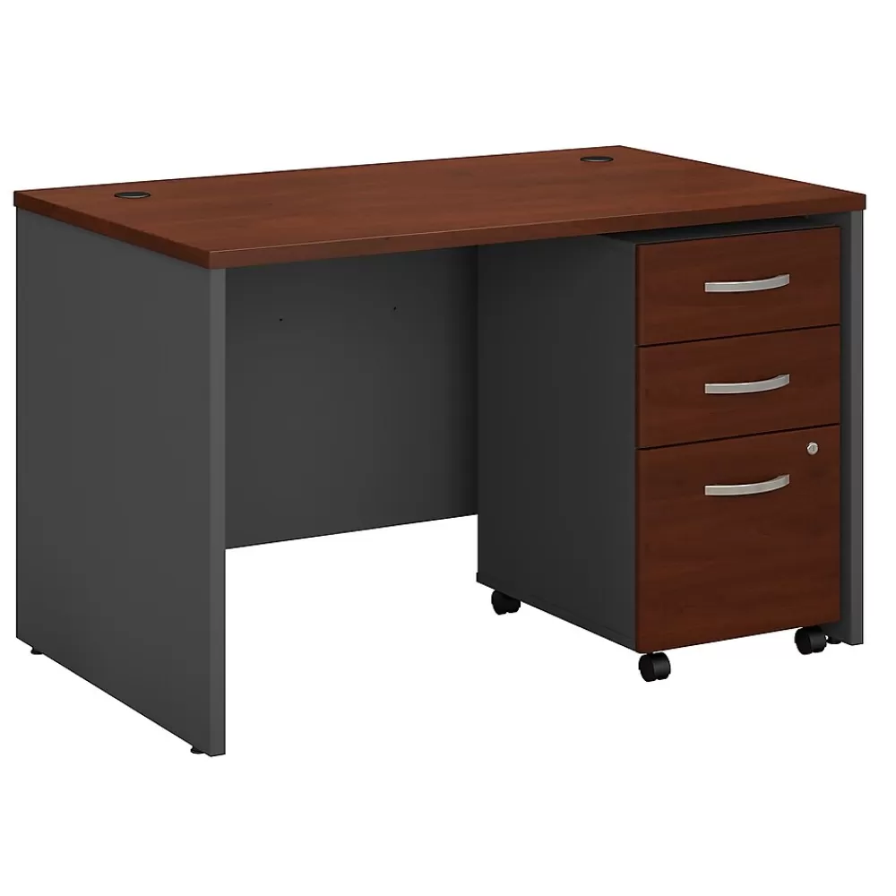 Bush Business Furniture Westfield 48W x 30D Office Desk w/ Mobile File Cabinet, Hansen Cherry (SRC048HCSU) Flash Sale