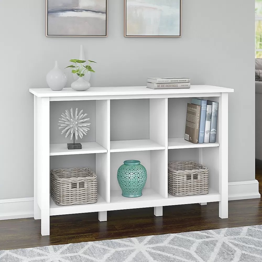 Bush Furniture Broadview 6 Cube Storage Bookcase, Pure White (BDB145WH-03) Sale