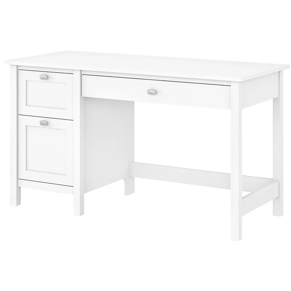 Bush Furniture Broadview 54"W Computer Desk with Drawers, Pure White (BDD254WH-03) Discount