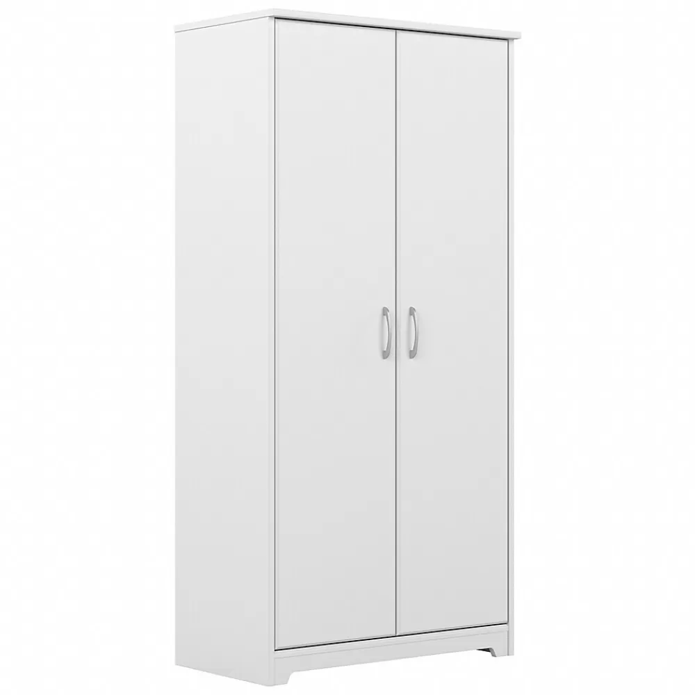 Bush Furniture Cabot 61"H Tall Storage Cabinet with 4 Shelves, (WC31999) White Store