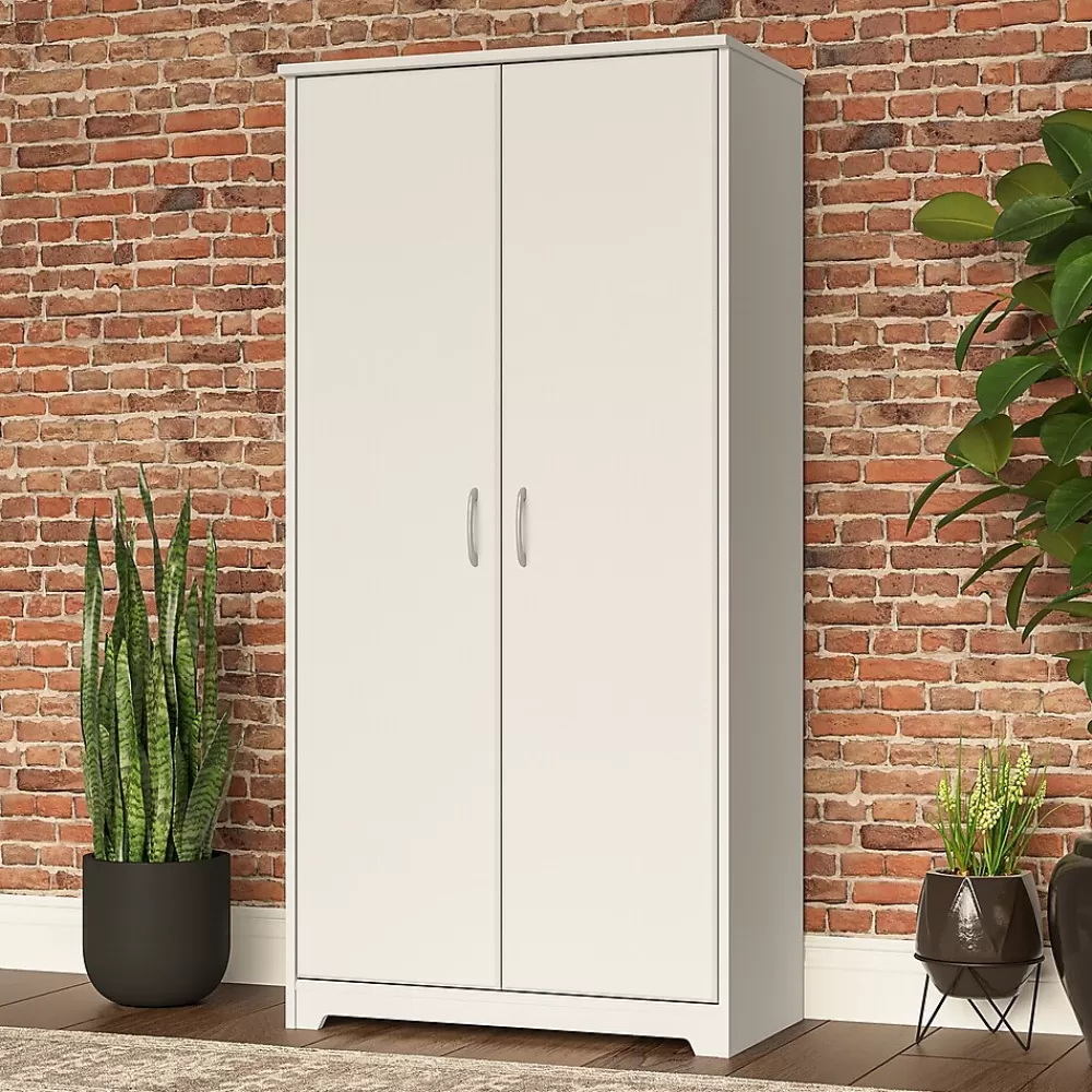 Bush Furniture Cabot 61"H Tall Storage Cabinet with 4 Shelves, (WC31999) White Store