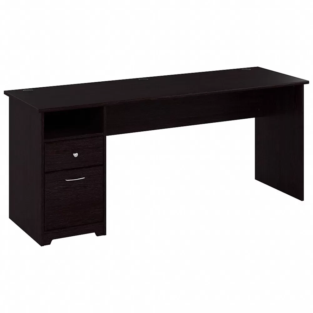 Bush Furniture Cabot 72"W Computer Desk with Drawers, (WC31872) Espresso Oak New