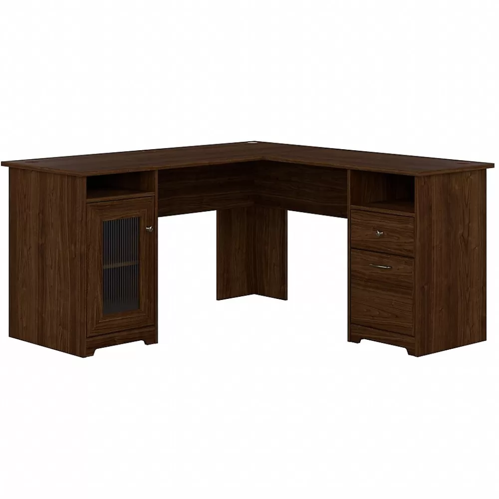 Bush Furniture Cabot 60"W L Shaped Computer Desk, (WC31030-03K) Modern Walnut Store