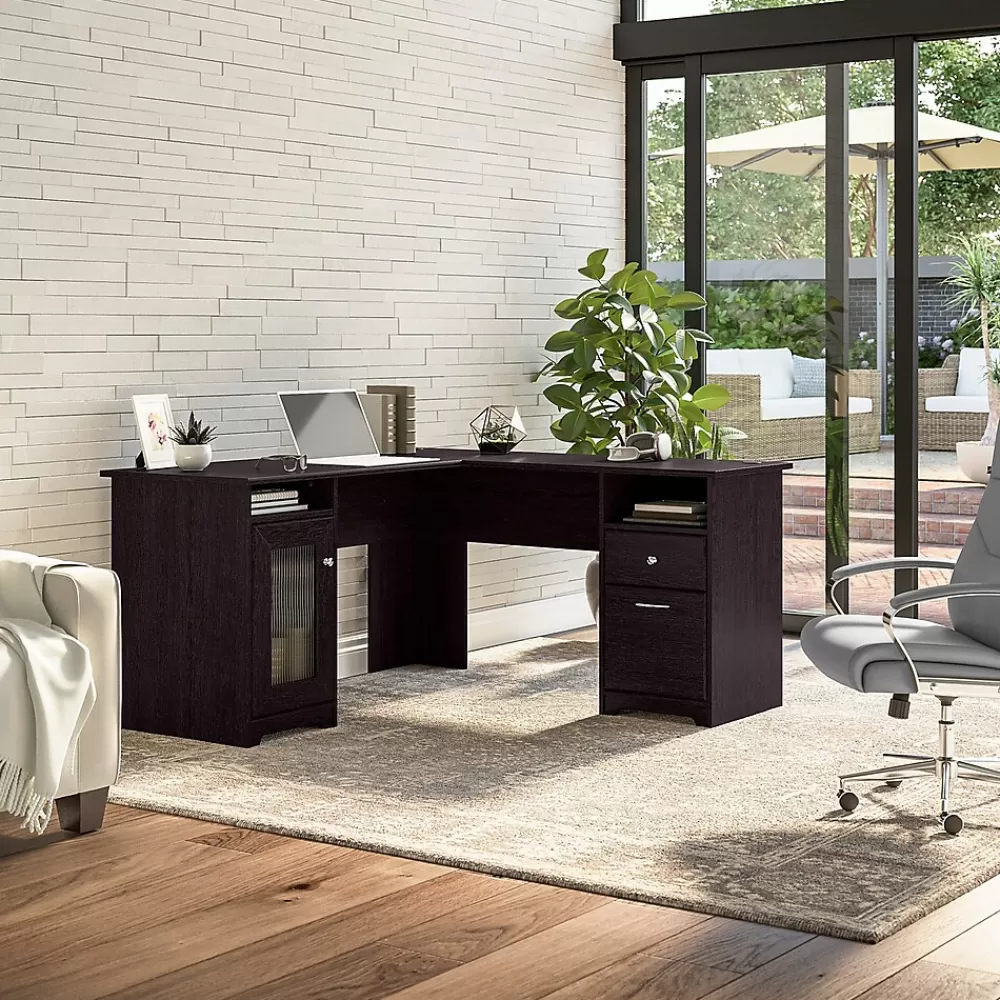 Bush Furniture Cabot 60"W L Shaped Computer Desk with Storage, (WC31830K) Espresso Oak Best