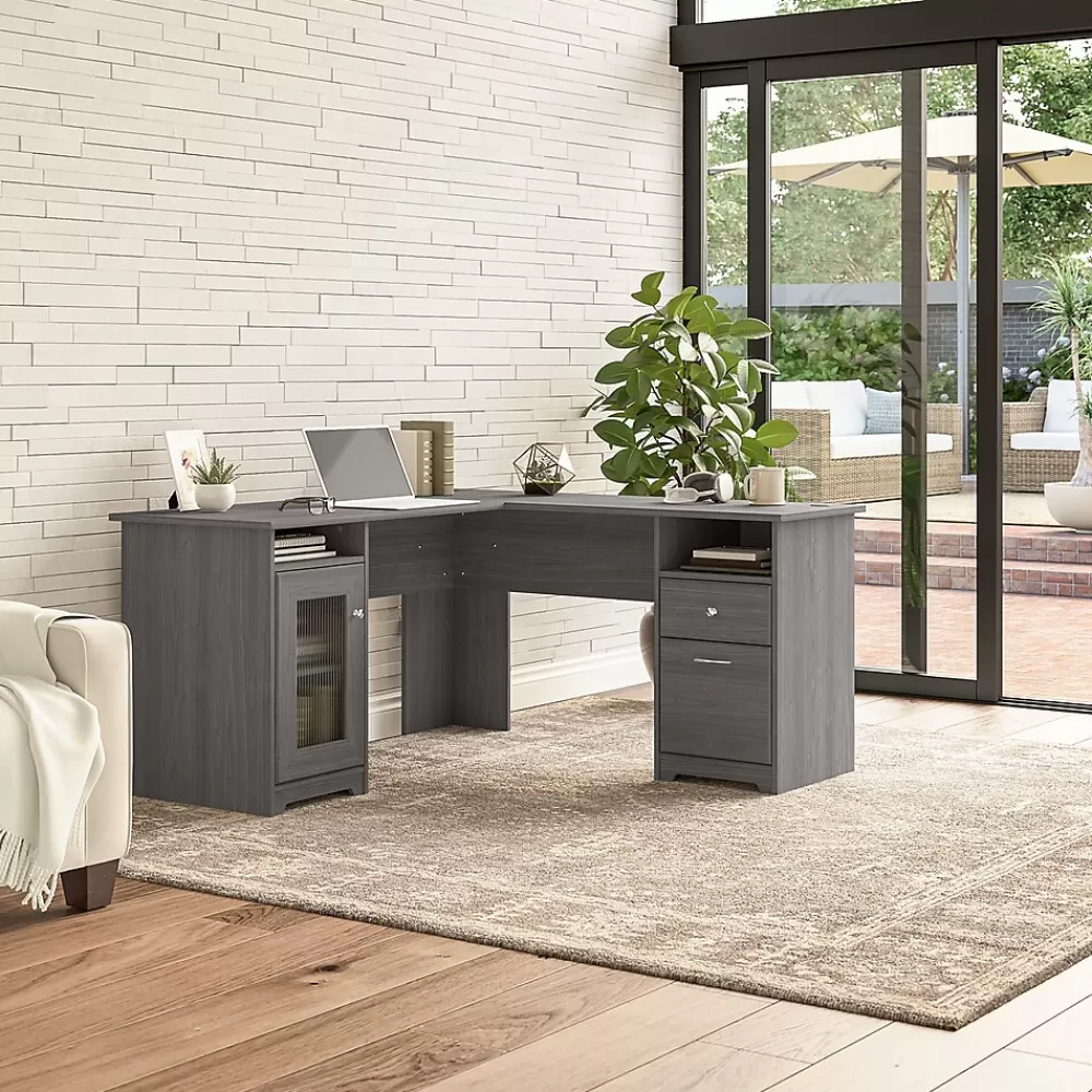 Bush Furniture Cabot 60"W Wood L-Shaped Computer Desk, (WC31330K) Modern Gray Store