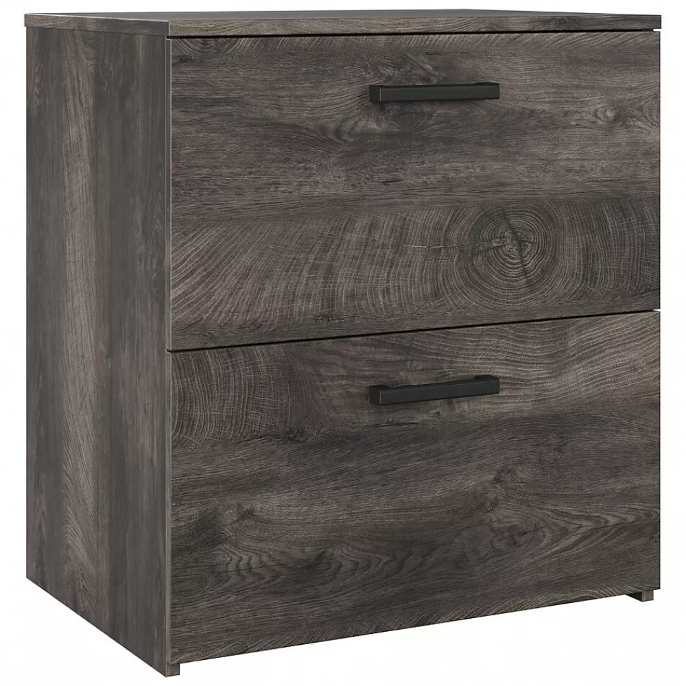 Bush Furniture City Park 2 Drawer Lateral File Cabinet, (CPF127GH-03) Dark Gray Hickory Cheap