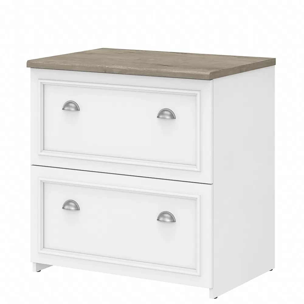 Bush Furniture Fairview 2-Drawer Lateral File Cabinet, Letter/Legal, , 29.57" (WC53681-03) Shiplap Gray/Pure White New
