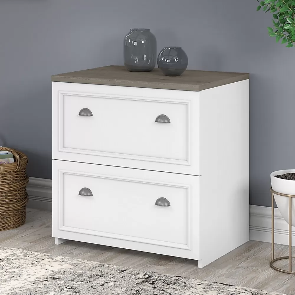 Bush Furniture Fairview 2-Drawer Lateral File Cabinet, Letter/Legal, , 29.57" (WC53681-03) Shiplap Gray/Pure White New
