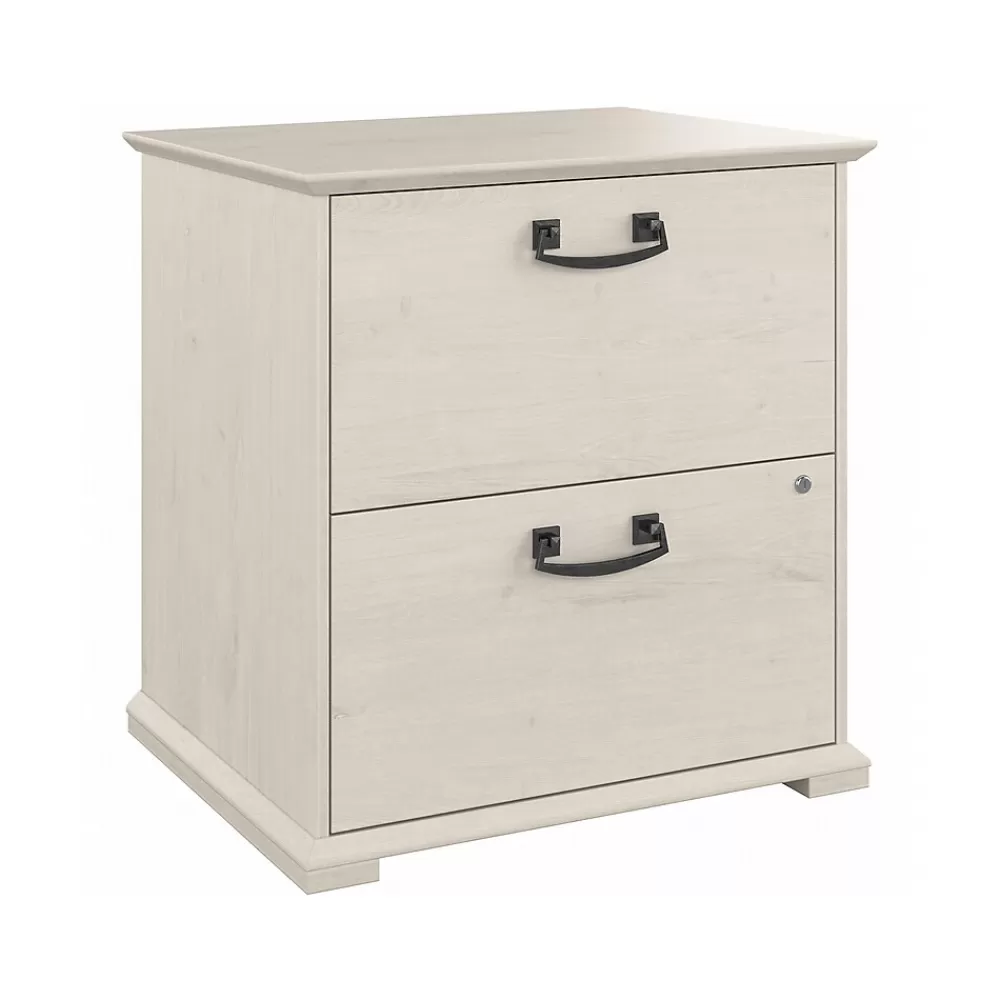 Bush Furniture Homestead 2-Drawer Lateral File Cabinet, Letter/Legal Size, Lockable, Linen White Oak (HOF129LW-03) Sale