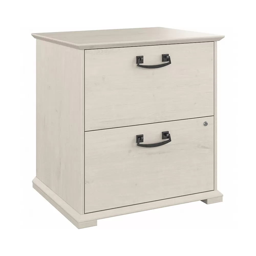 Bush Furniture Homestead 2-Drawer Lateral File Cabinet, Letter/Legal Size, Lockable, Linen White Oak (HOF129LW-Z) Store