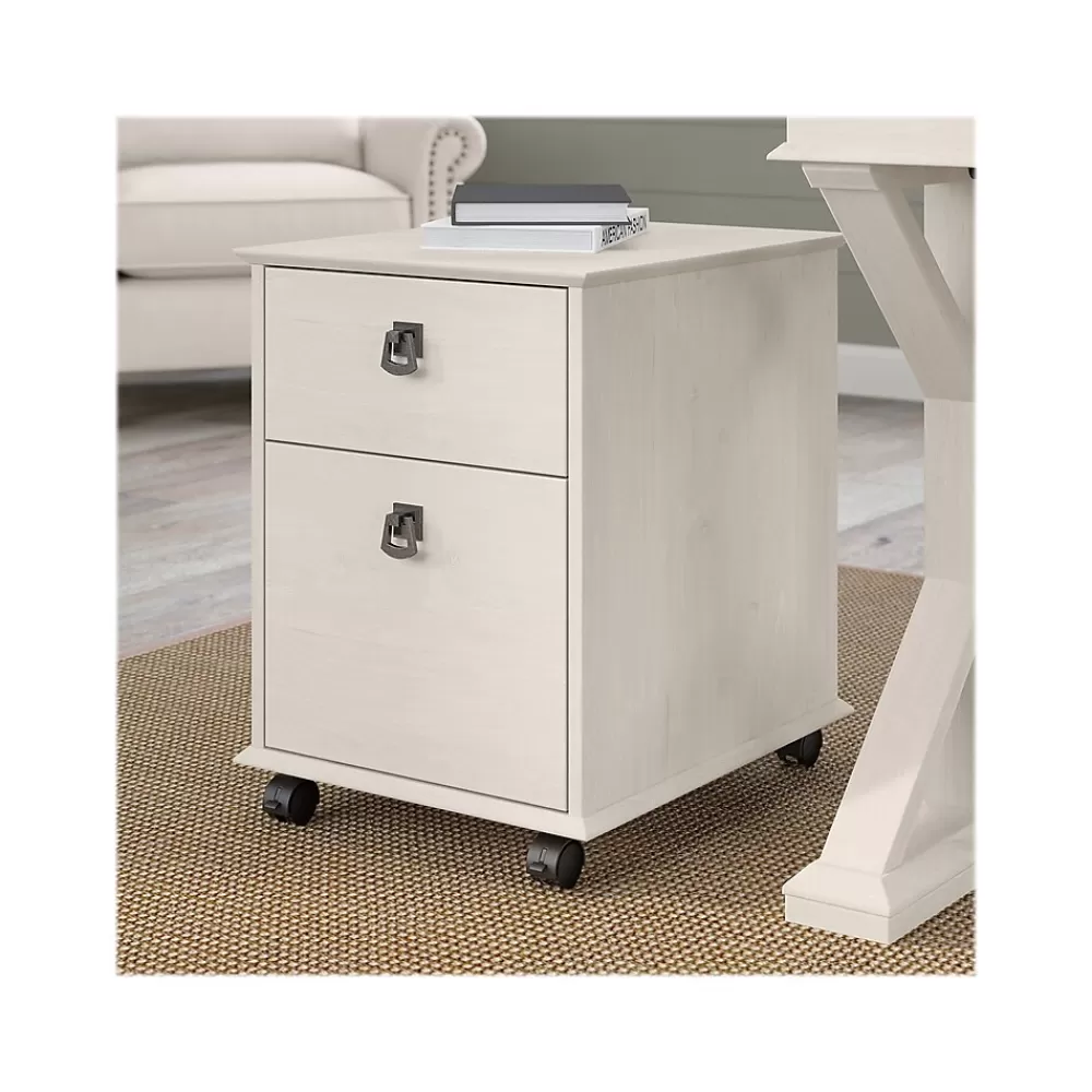 Bush Furniture Homestead 2-Drawer Mobile File Cabinet, Letter Size, Linen White Oak (HOF117LW-03) Discount