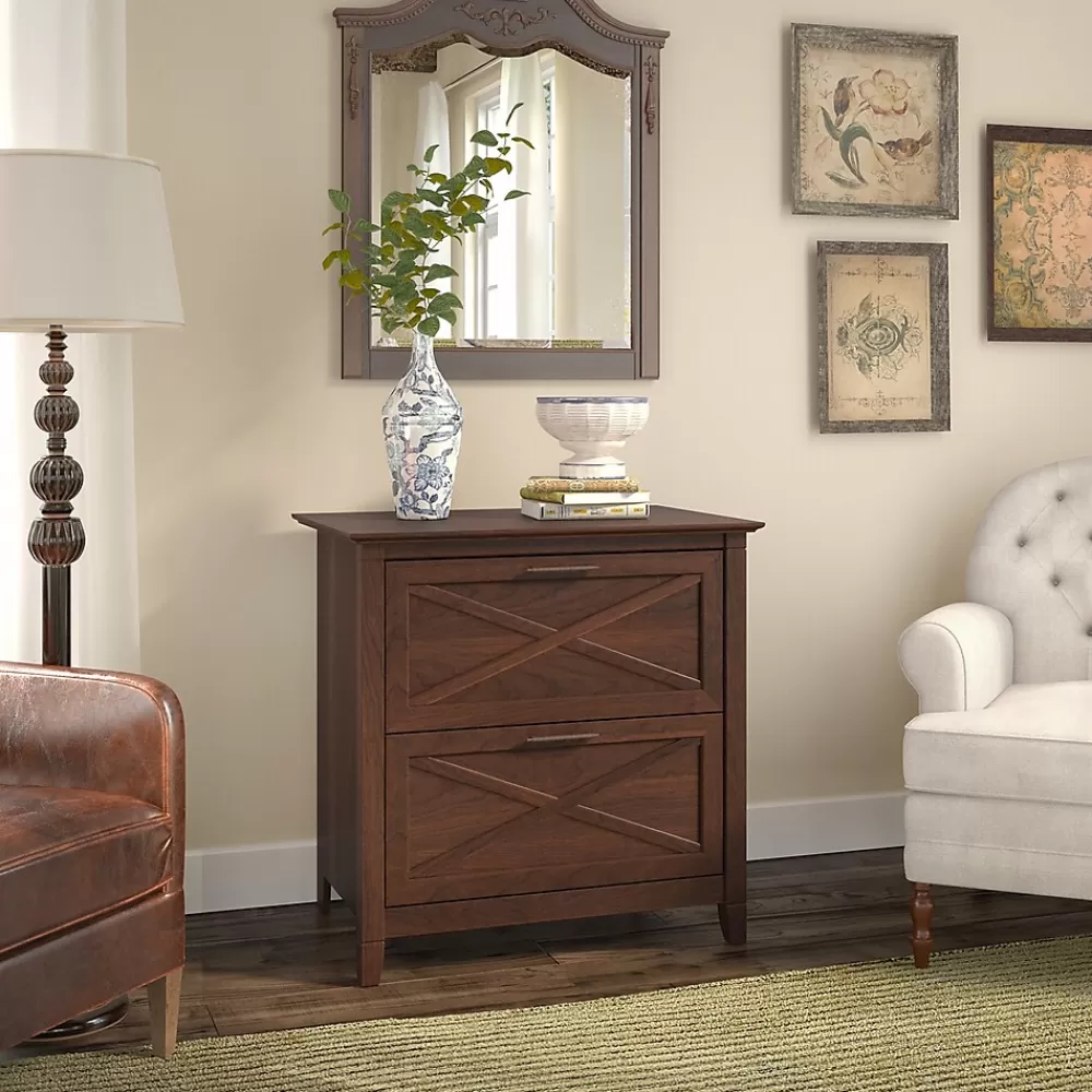 Bush Furniture Key West 2 Drawer Lateral File Cabinet, Bing Cherry (KWF130BC-03) Fashion