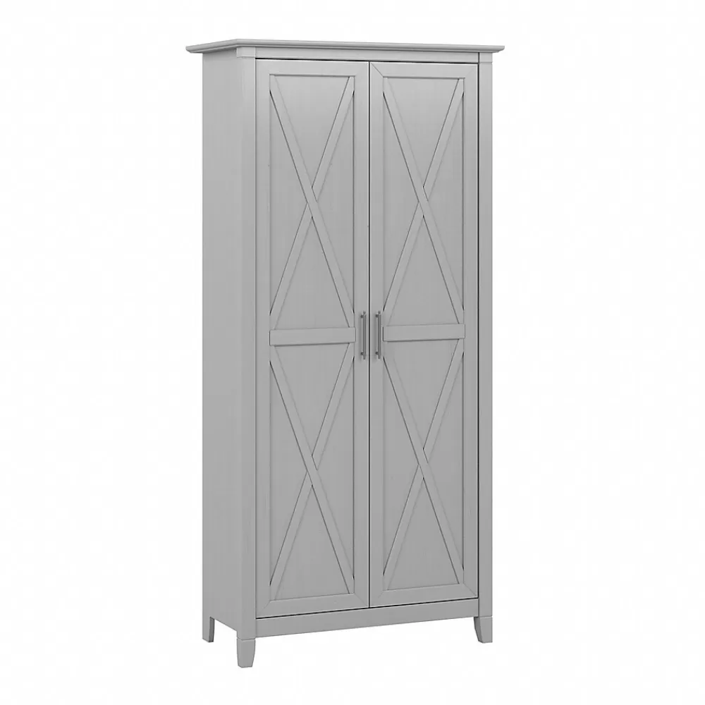 Bush Furniture Key West 66" Tall Storage Cabinet with Doors and 5 Shelves, Cape Cod Gray (KWS266CG-03) Cheap