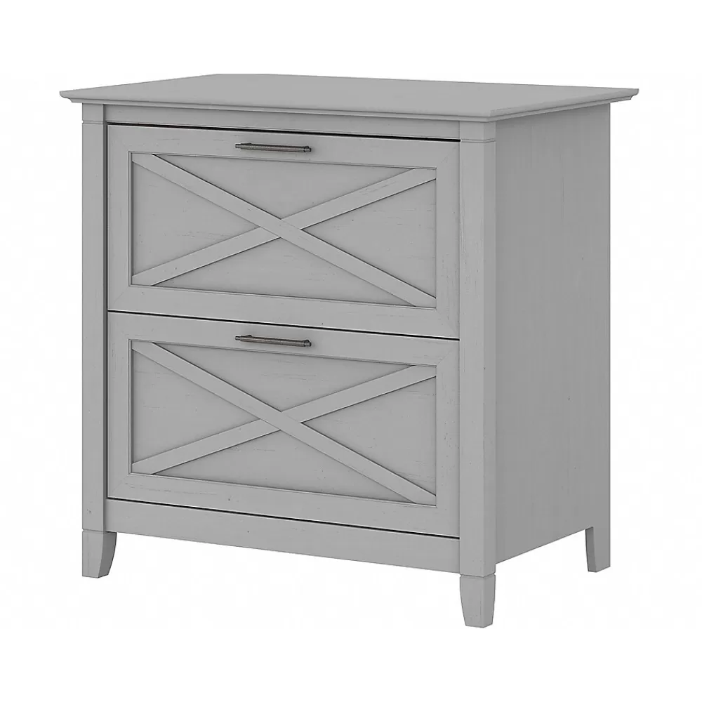 Bush Furniture Key West 2-Drawer Lateral File Cabinet, Letter/Legal, Cape Cod Gray, 30" (KWF130CG-03) New