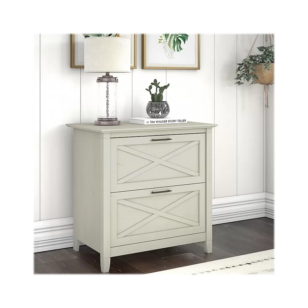 Bush Furniture Key West 2-Drawer Lateral File Cabinet, Letter/Legal, Linen White Oak, 30" (KWF130LW-03) Cheap