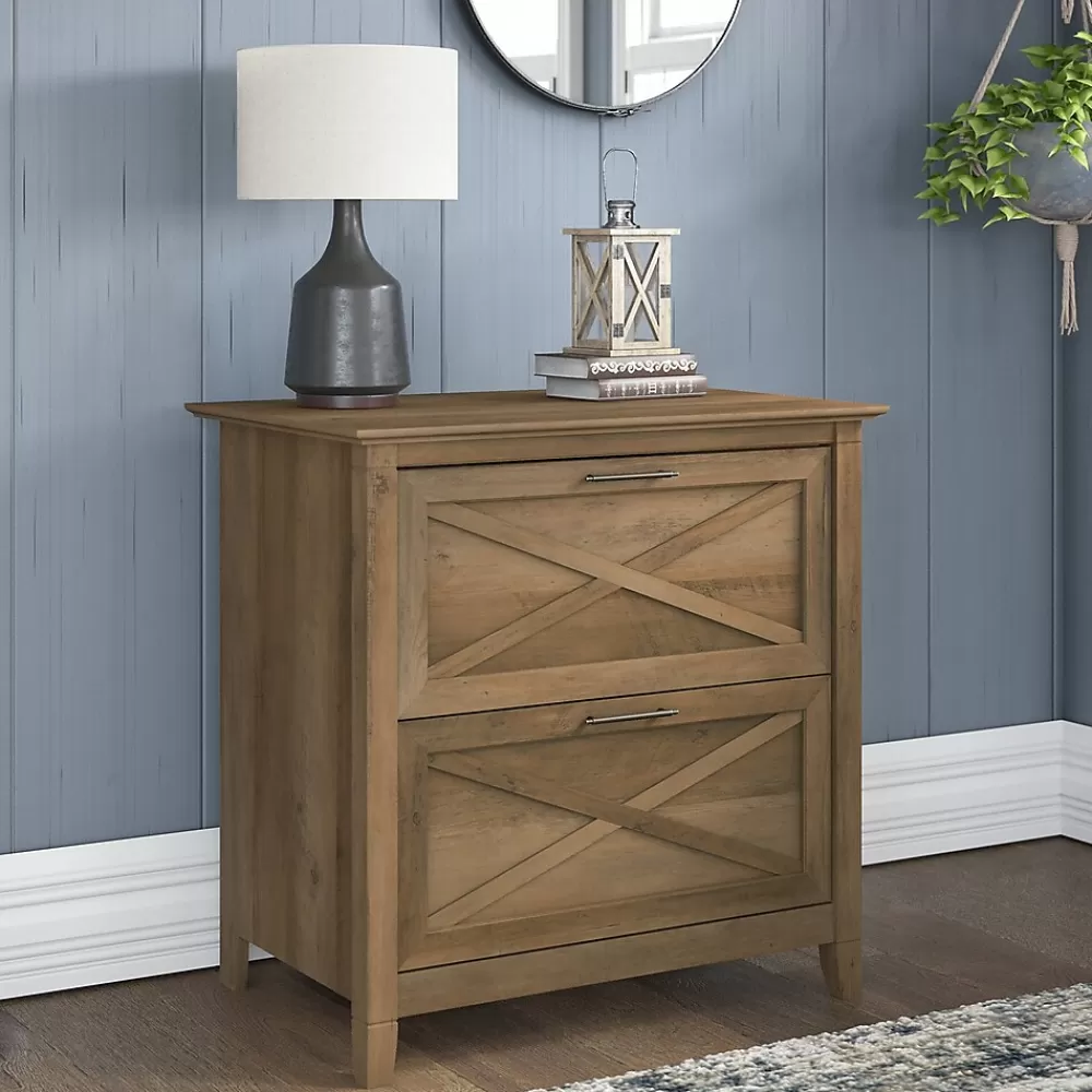 Bush Furniture Key West 2-Drawer Lateral File Cabinet, Letter/Legal, Reclaimed Pine, 30" (KWF130RCP-03) Cheap