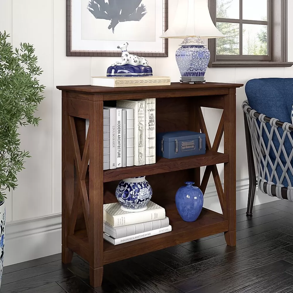 Bush Furniture Key West 30"H 2-Shelf Bookcase with Adjustable Shelf, Bing Cherry (KWB124BC-03) Discount