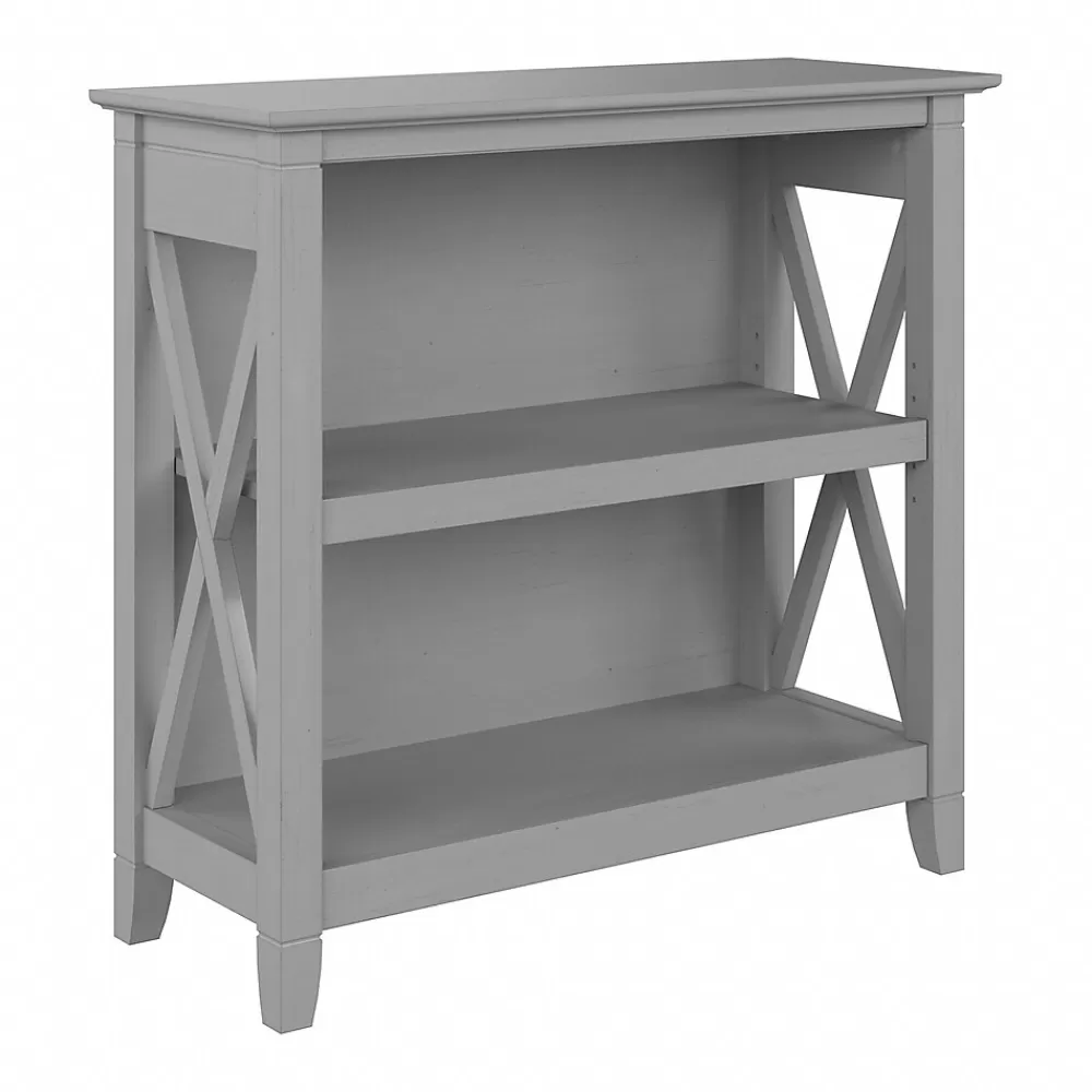 Bush Furniture Key West 30"H 2-Shelf Bookcase with Adjustable Shelf, Cape Cod Gray (KWB124CG-03) Shop