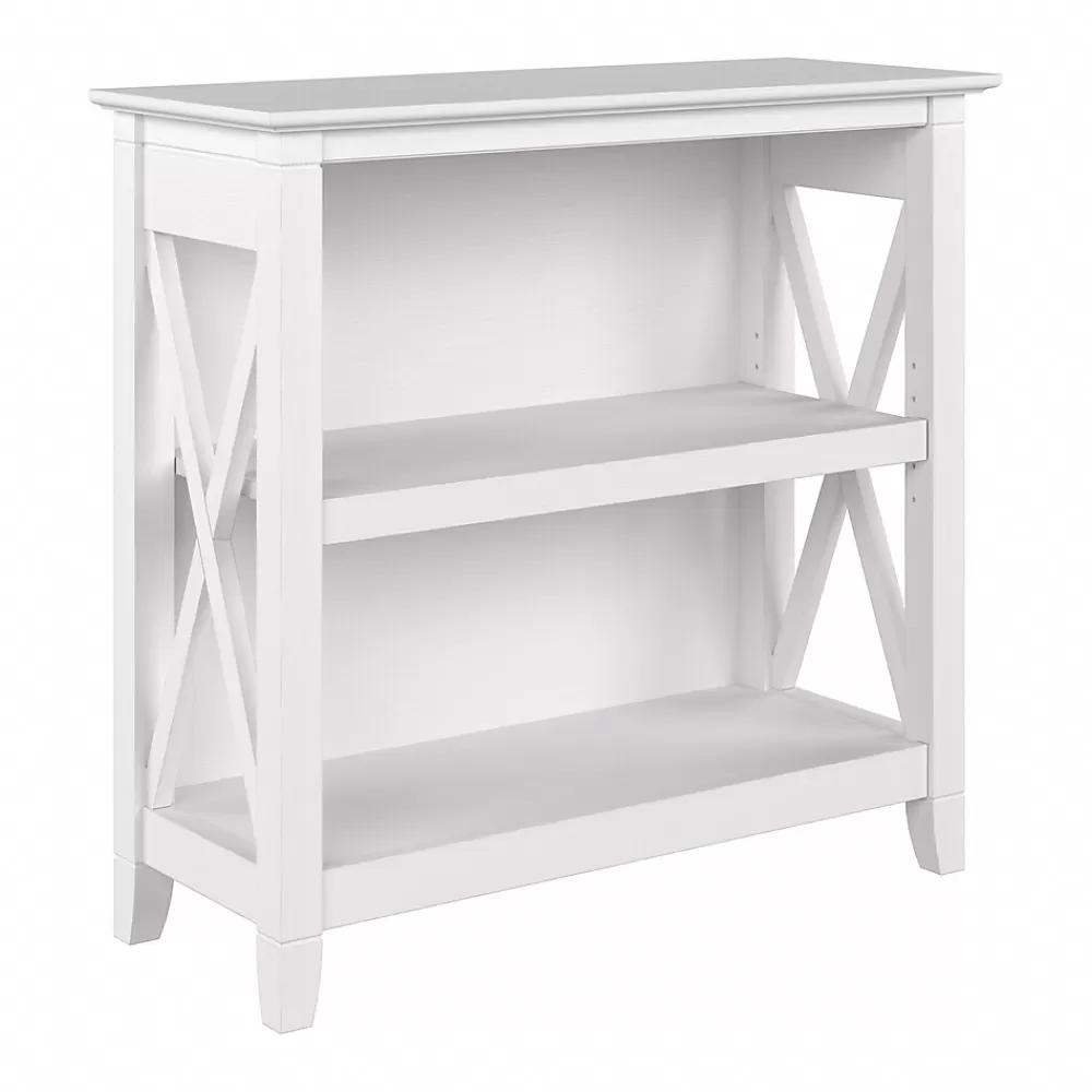 Bush Furniture Key West 30"H 2-Shelf Bookcase with Adjustable Shelf, Pure White Oak (KWB124WT-03) Shop