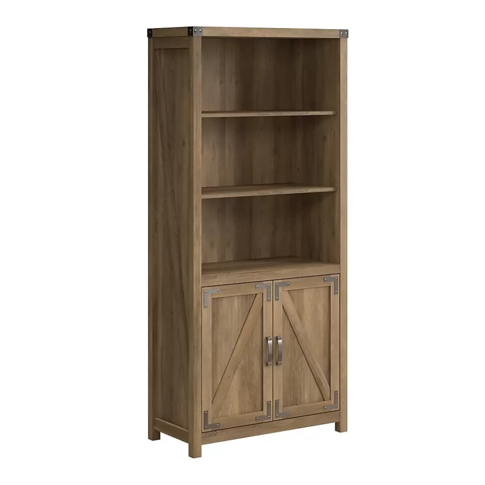 Bush Furniture Knoxville 72"H 5-Shelf Bookcase with Doors, Reclaimed Pine (CGB132RCP-03) Fashion