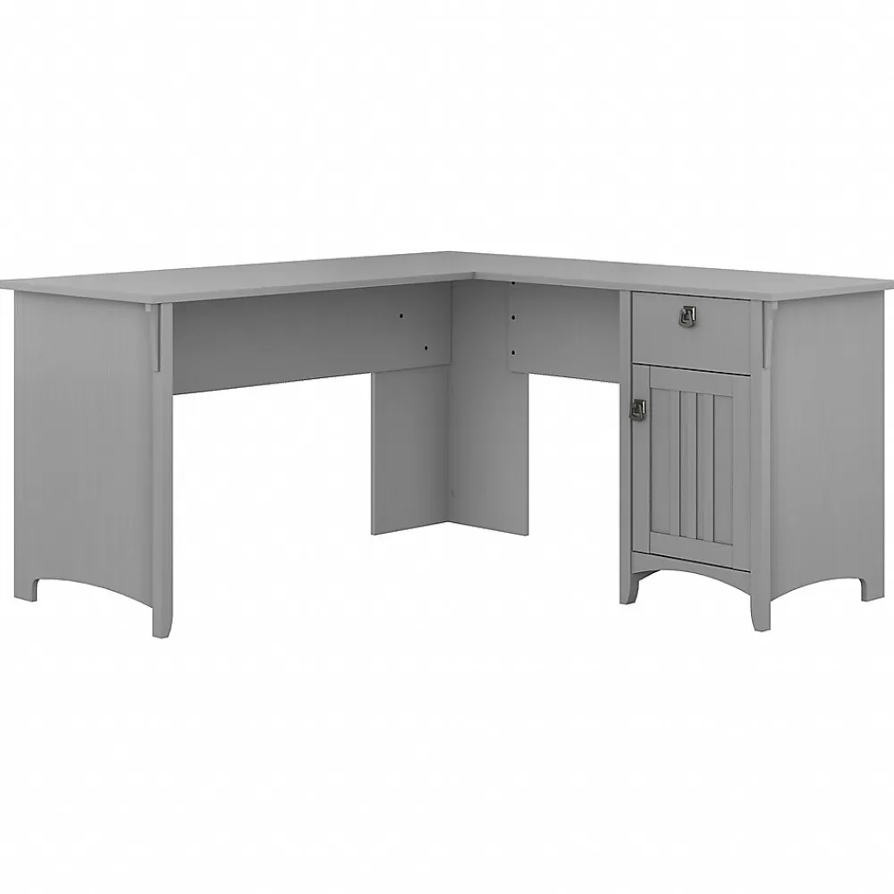 Bush Furniture Salinas 60"W L Shaped Desk with Storage, (SAD160CG-03) Cape Cod Gray Store
